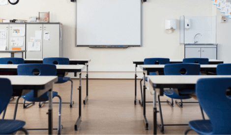 Empty school classroom - paying suppliers