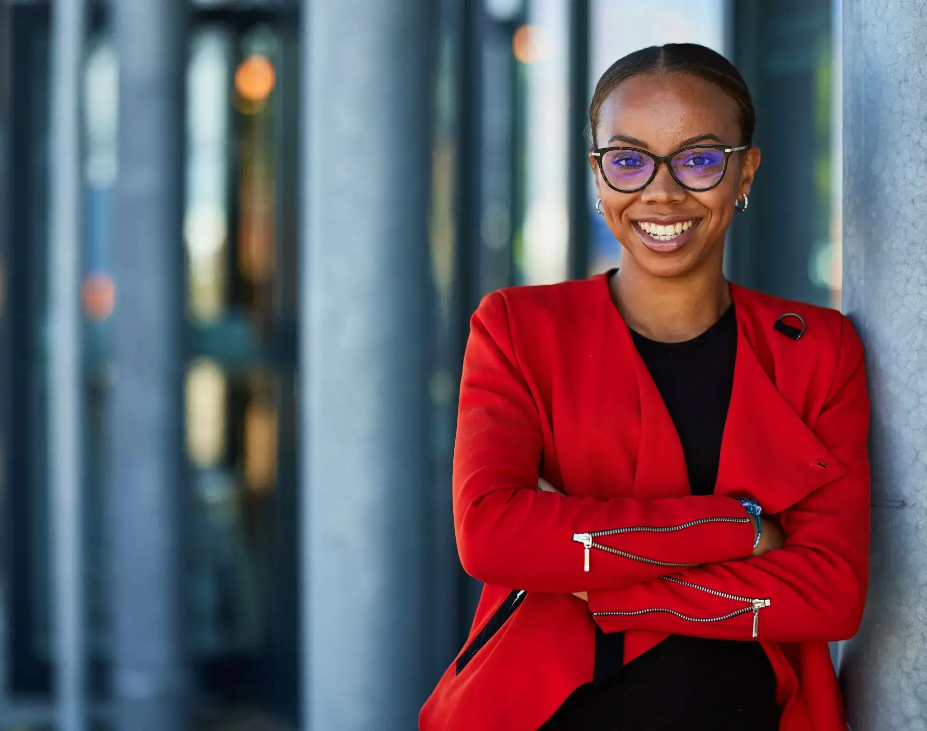 Woman in red jacket | Kreston Reeves